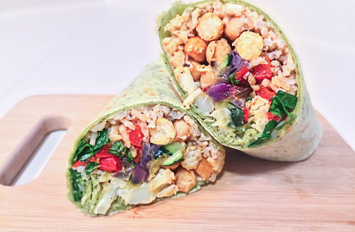 Roasted Veggie Wraps With Hummus