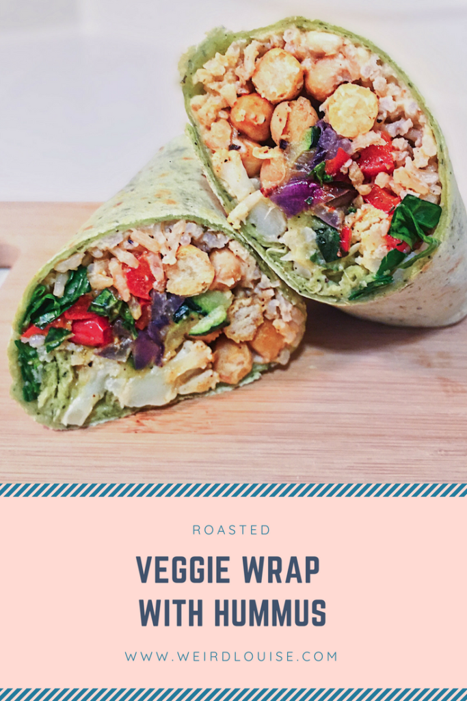 Roasted Veggie Wraps With Hummus Pin