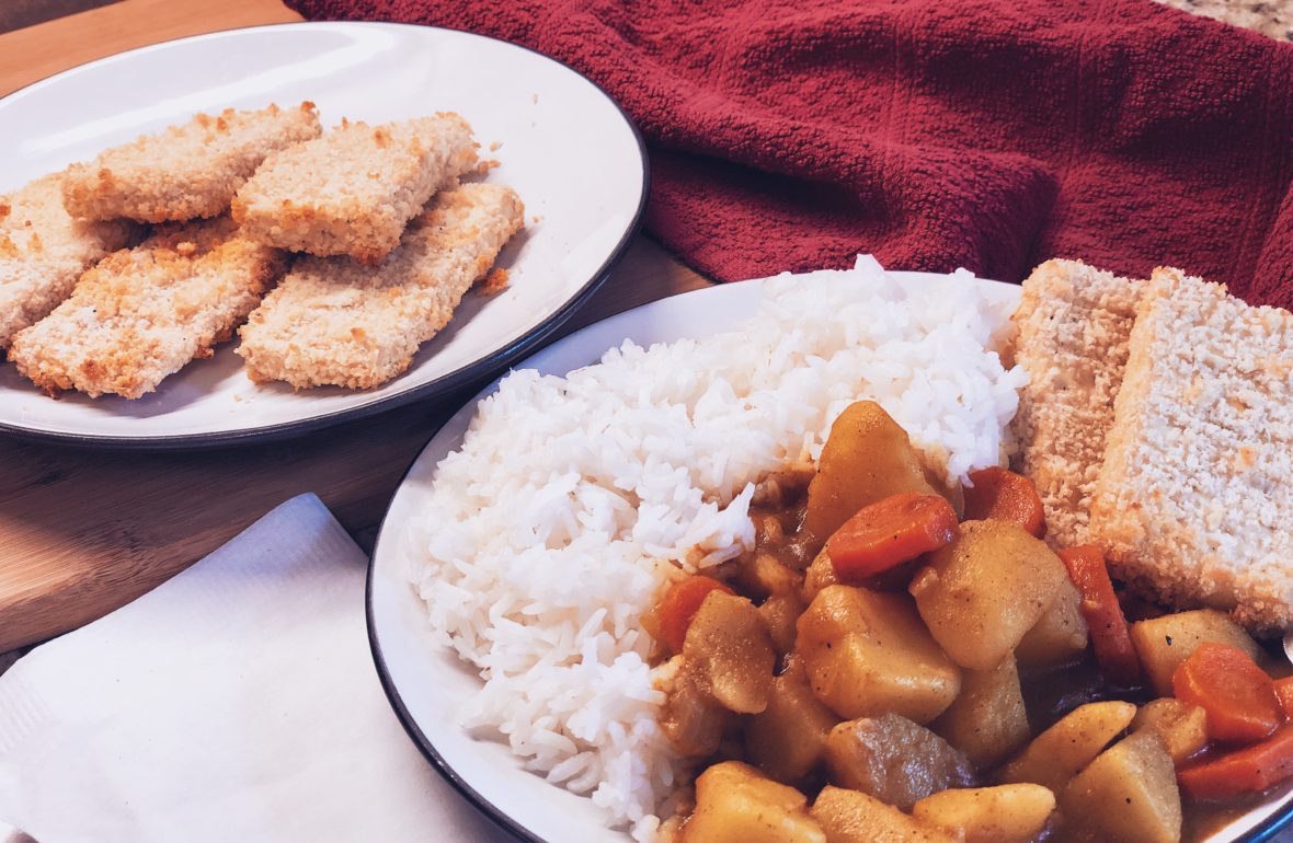 Vegan Katsu Curry With Baked Tofu