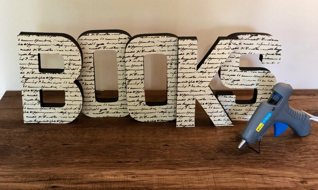 Paper Mache Bookshelf Sign DIY 3