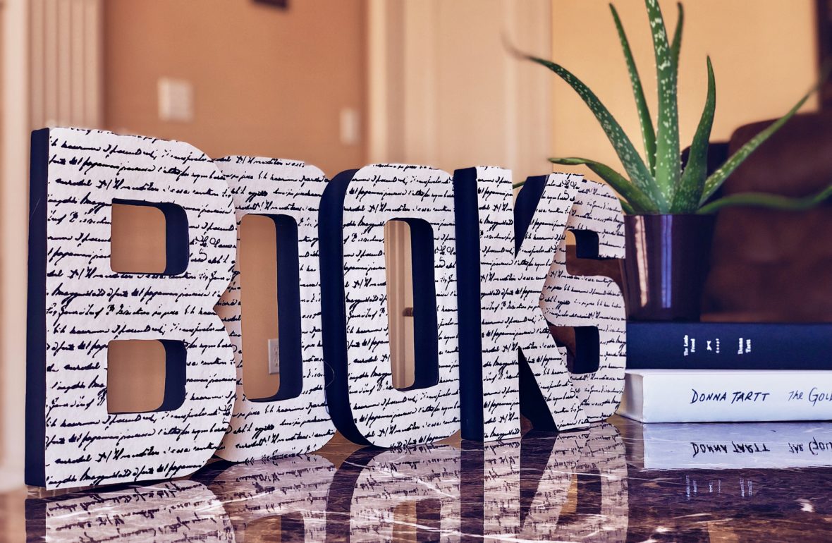 Paper Mache Bookshelf Sign DIY