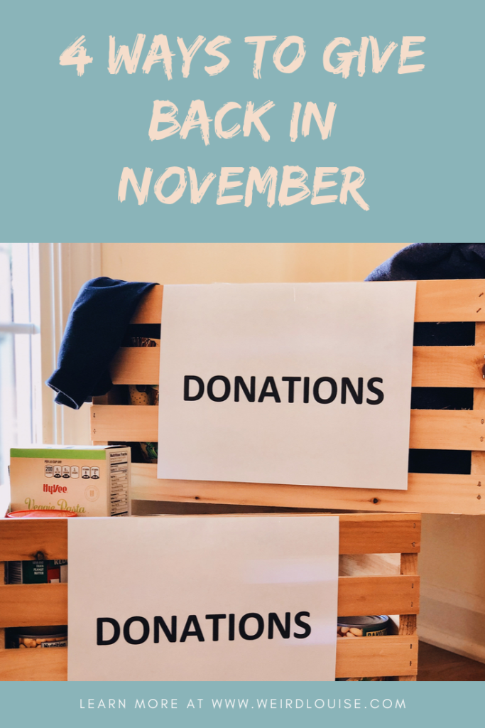 4 Ways to Give Back in November Pin