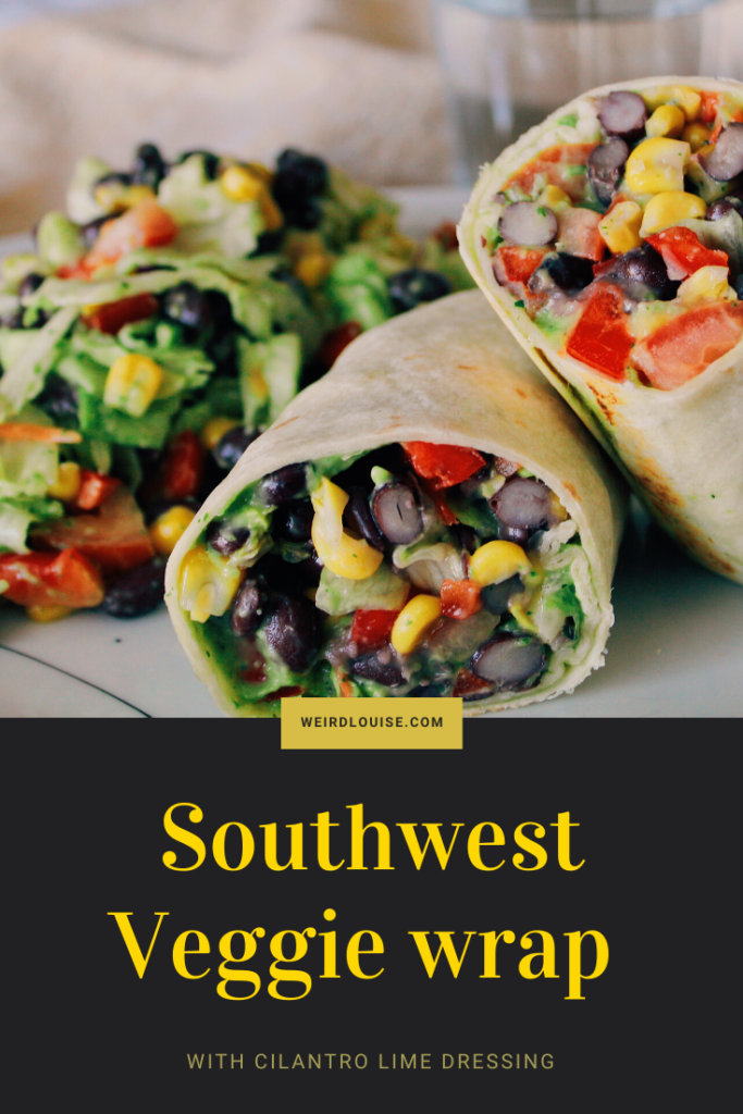 Southwest Veggie wrap with Cilantro Lime Dressing Pin