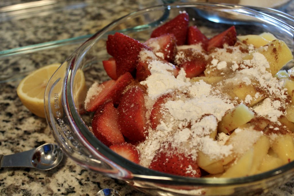 Vegan Strawberry and Peach Cobbler