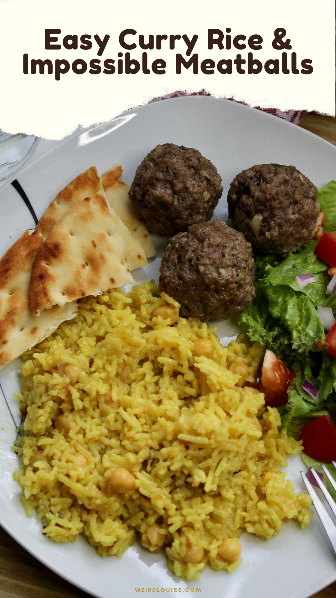 Easy Curry Rice & Impossible Meatballs Pin