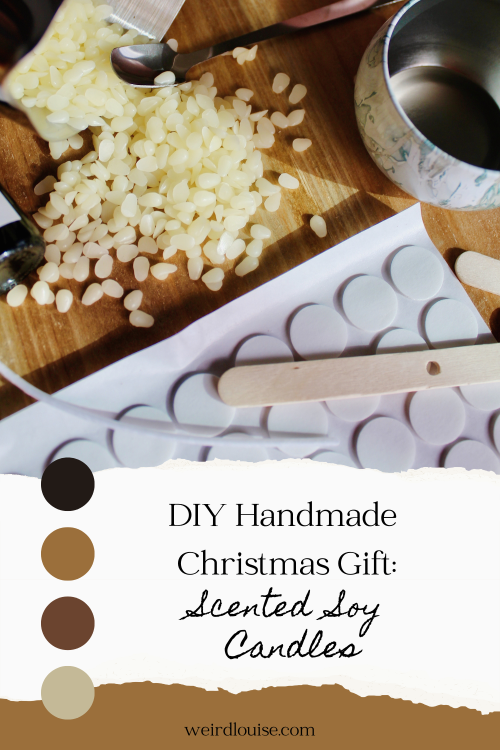 DIY Handmade Christmas Gift: Scented Soy Candles Pin